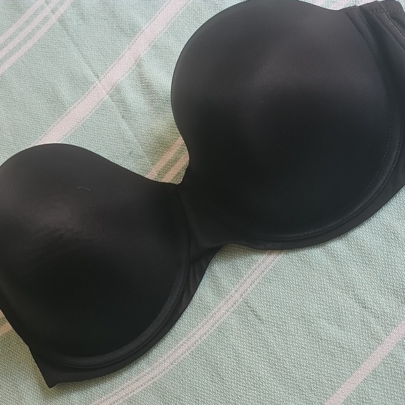 Maidenform Stay Put Strapless Underwire Bra 38DD Like New Black - Picture 7 of 7